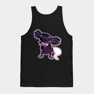 Axolotl black and white mud puppy  1 Tank Top